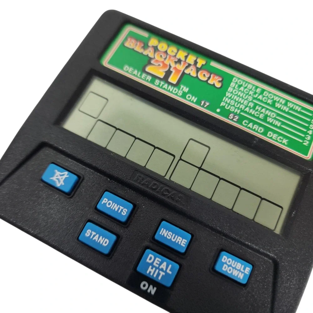 Radica Pocket Blackjack 21 Handheld Electronic Game Model 1353